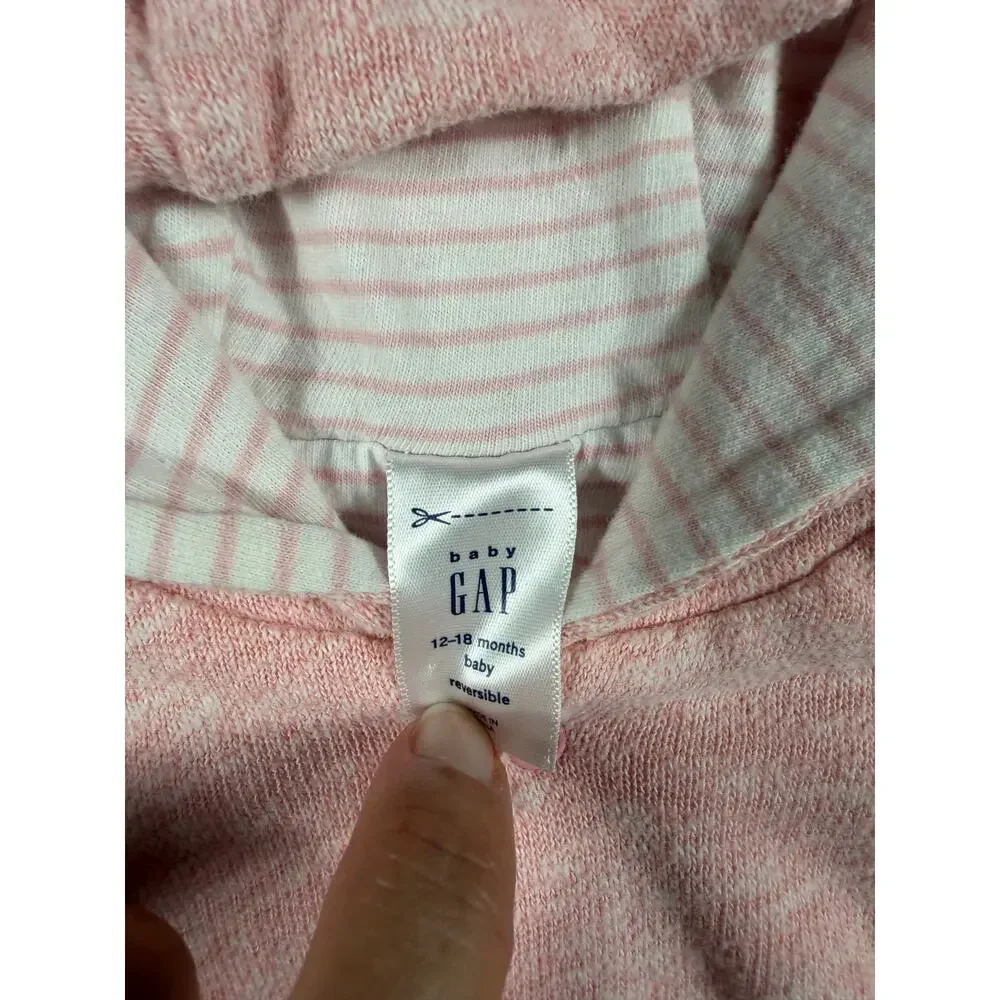 Baby Gap Reversible Bear Hoodie Pink 12-18 months